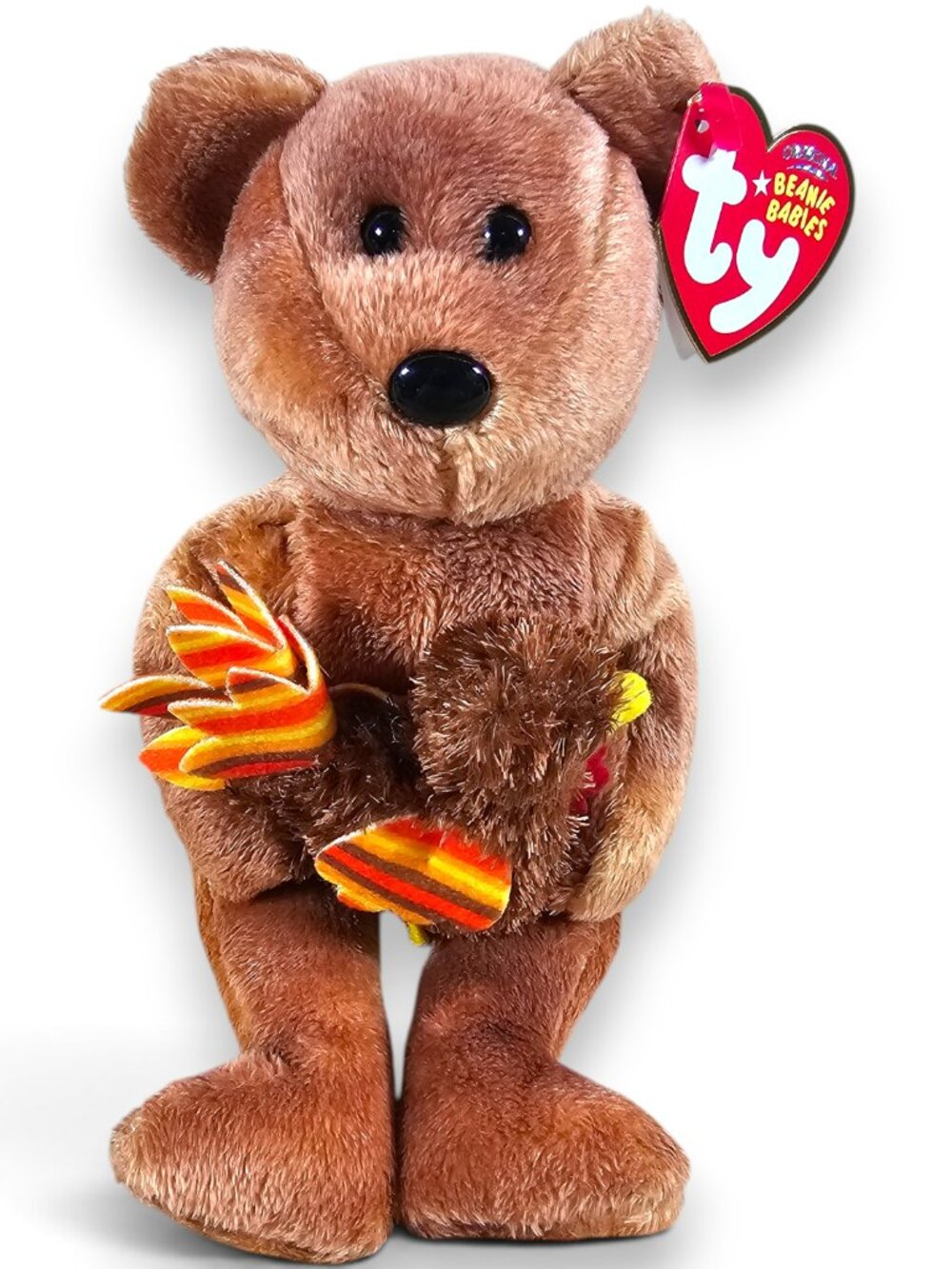 Ty Beanie Babies Pilgrim Bear Beanbag Plush Toy Thanksgiving Brown w/ Tags 2007